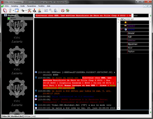 client IRC KVirc Luxuria